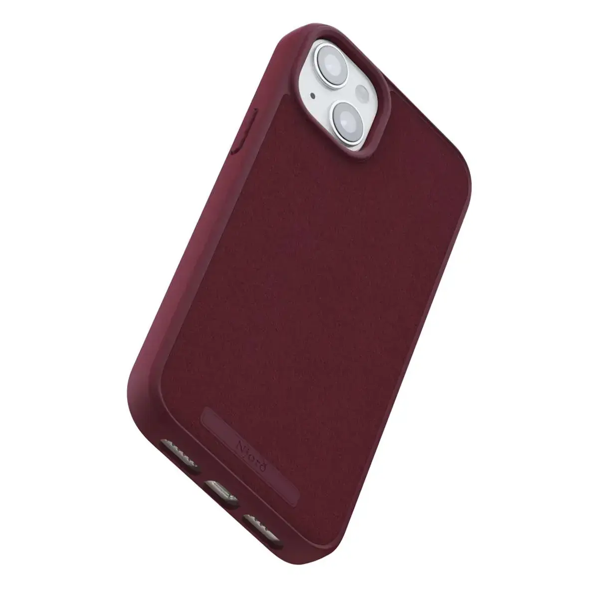 Чохол Njord Suede MagSafe Case for iPhone 15 Plus - Crimson Red (NA52SU11)