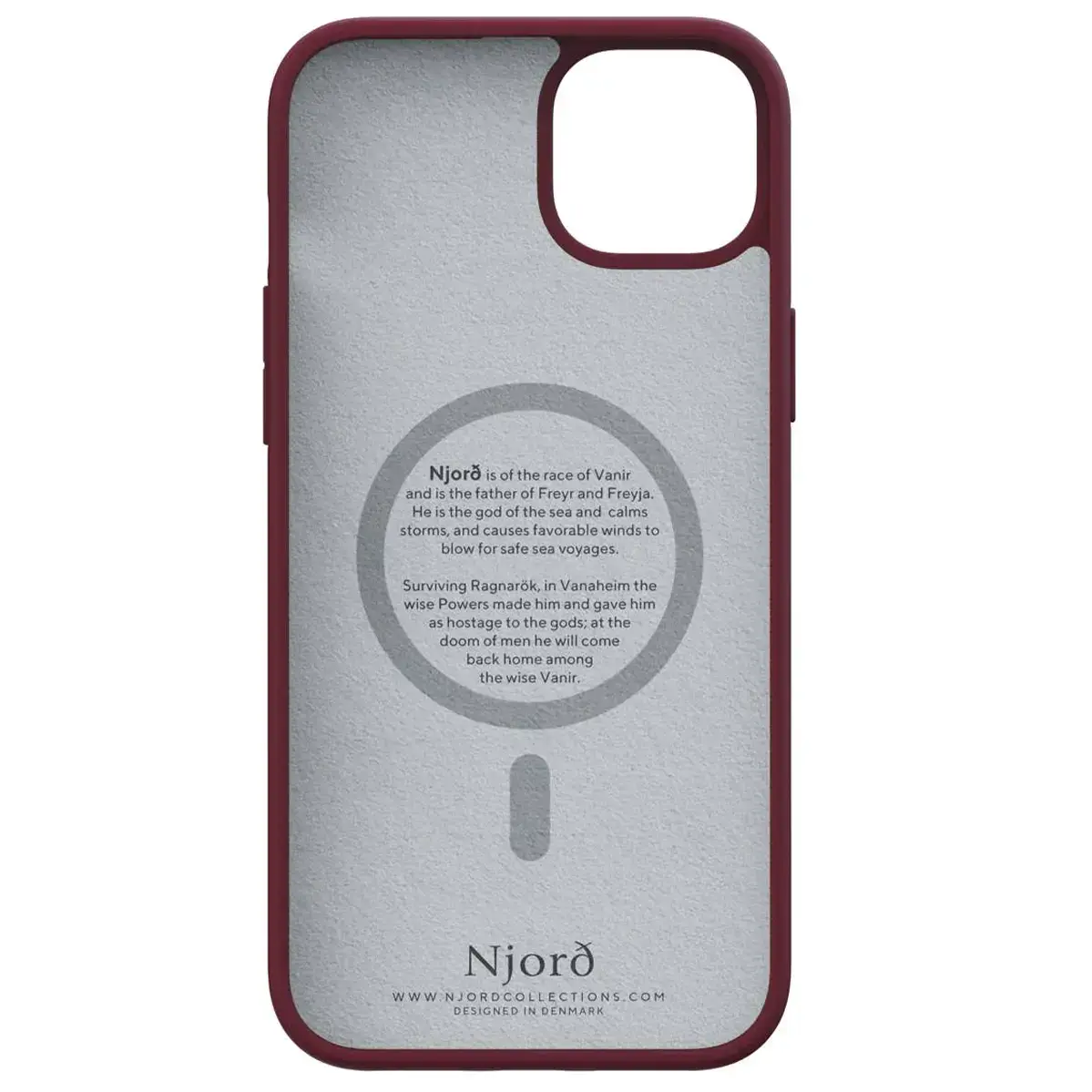 Чохол Njord Suede MagSafe Case for iPhone 15 Plus - Crimson Red (NA52SU11)