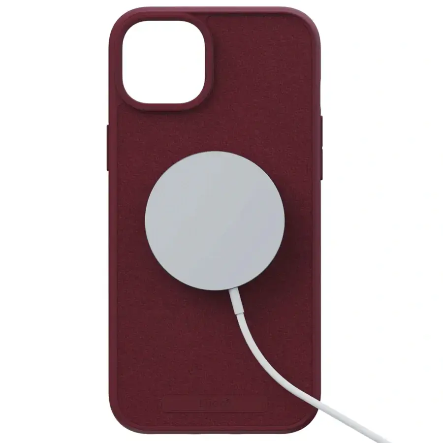 Чехол Njord Suede MagSafe Case for iPhone 15 Plus - Crimson Red (NA52SU11)