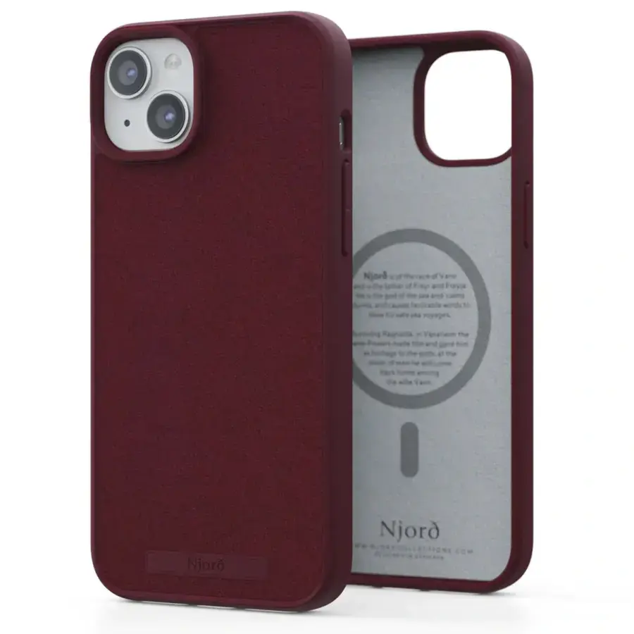 Чехол Njord Suede MagSafe Case for iPhone 15 Plus - Crimson Red (NA52SU11)