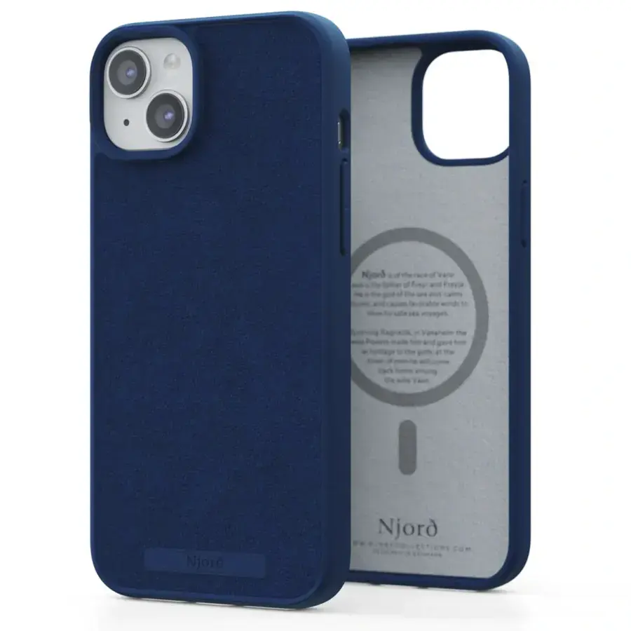 Чохол Njord Suede MagSafe Case for iPhone 15 Plus - Navy Blue (NA52SU01)