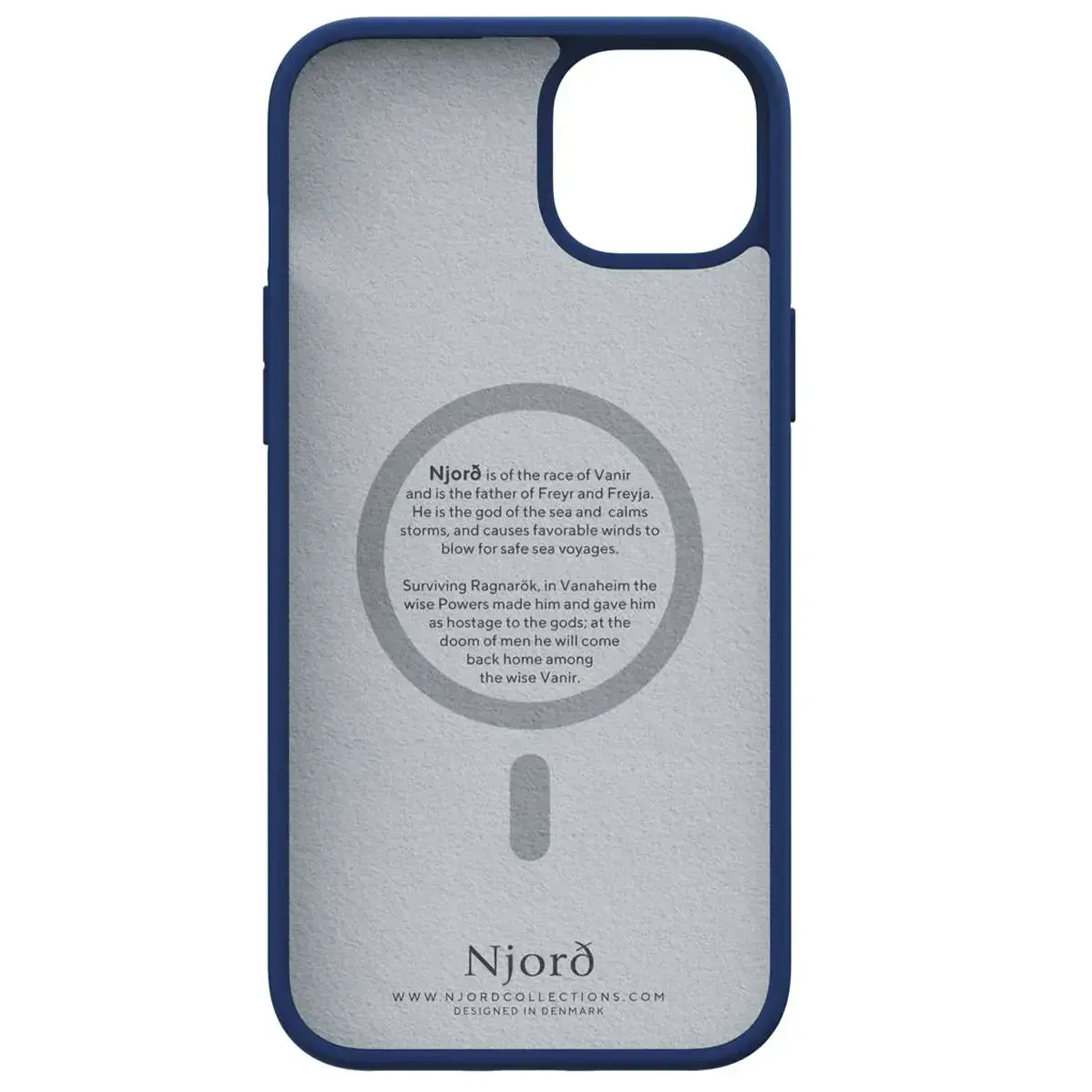 Чехол Njord Suede MagSafe Case for iPhone 15 Plus - Navy Blue (NA52SU01)