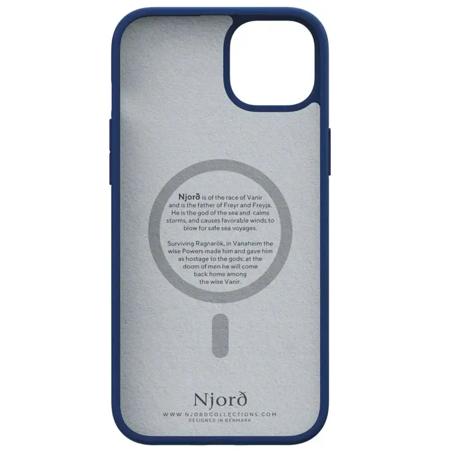 Чохол Njord Suede MagSafe Case for iPhone 15 Plus - Navy Blue (NA52SU01)