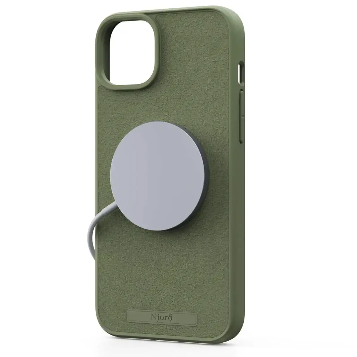 Чехол Njord Suede MagSafe Case for iPhone 15 Plus - Olive (NA52SU06)