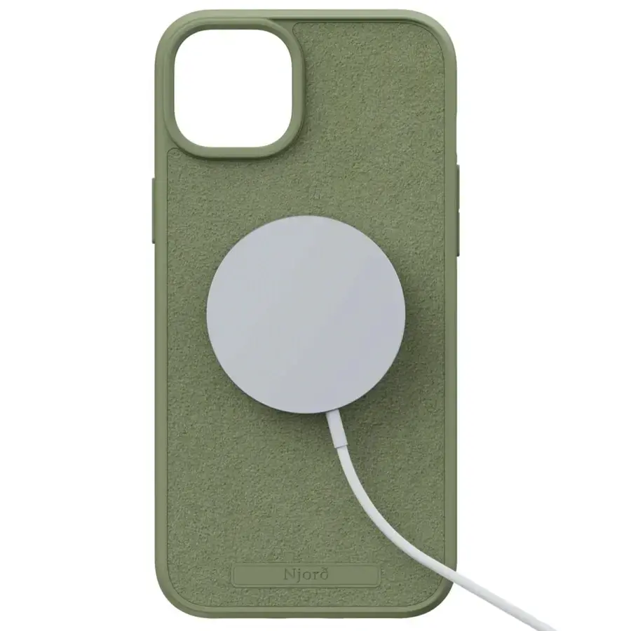 Чехол Njord Suede MagSafe Case for iPhone 15 Plus - Olive (NA52SU06)
