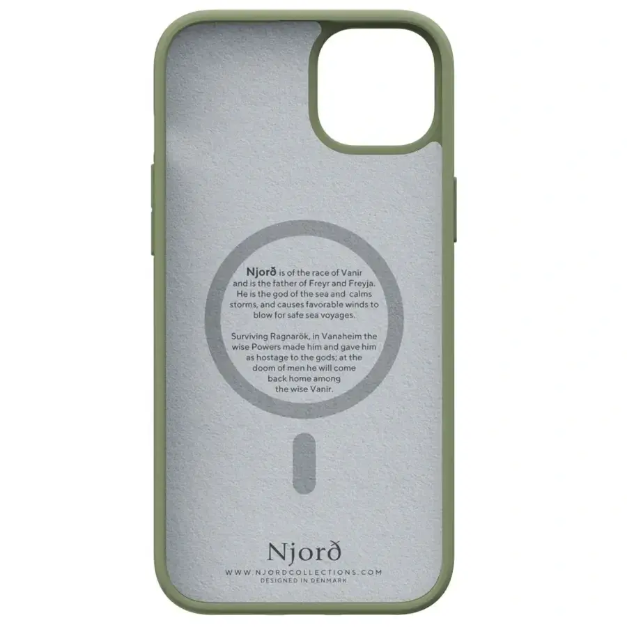 Чехол Njord Suede MagSafe Case for iPhone 15 Plus - Olive (NA52SU06)