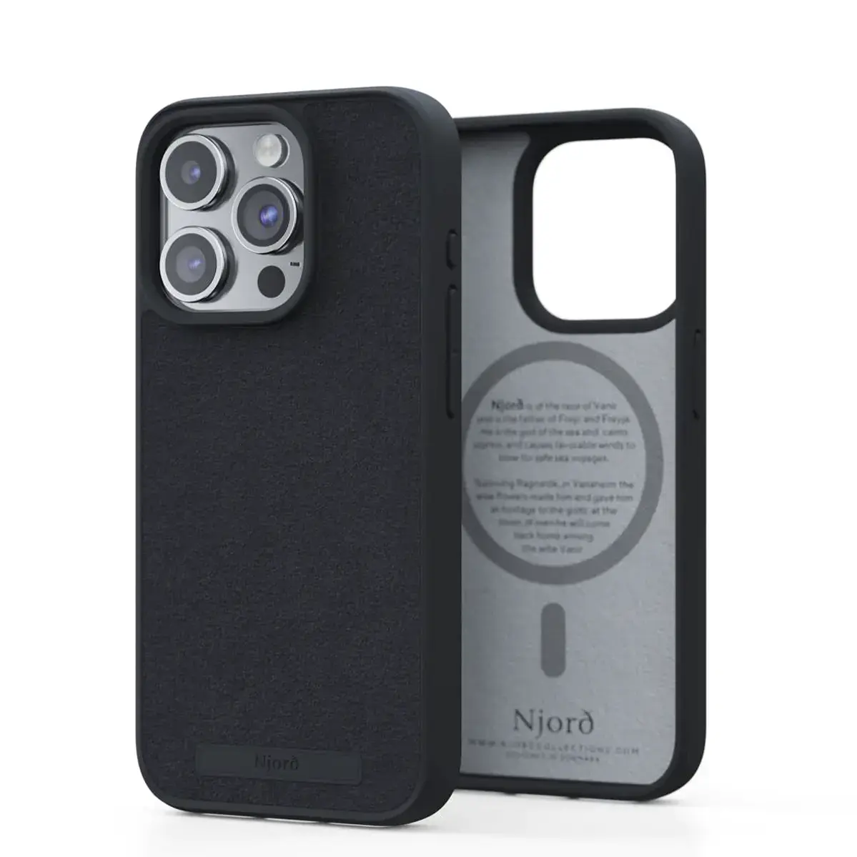 Чохол Njord Suede MagSafe Case for iPhone 15 Pro - Black (NA53SU00)