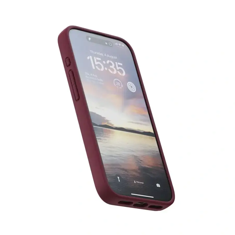 Чехол Njord Suede MagSafe Case for iPhone 15 Pro - Crimson Red (NA53SU11)