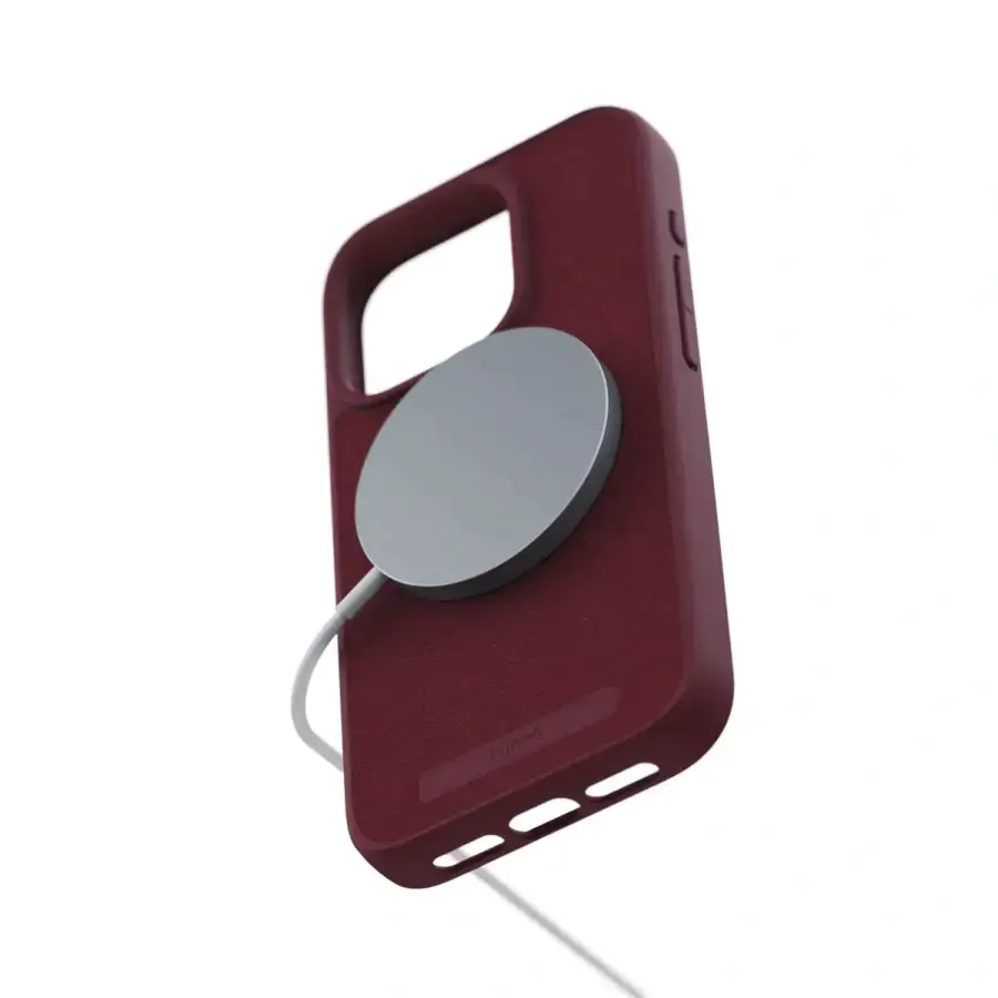 Чехол Njord Suede MagSafe Case for iPhone 15 Pro - Crimson Red (NA53SU11)