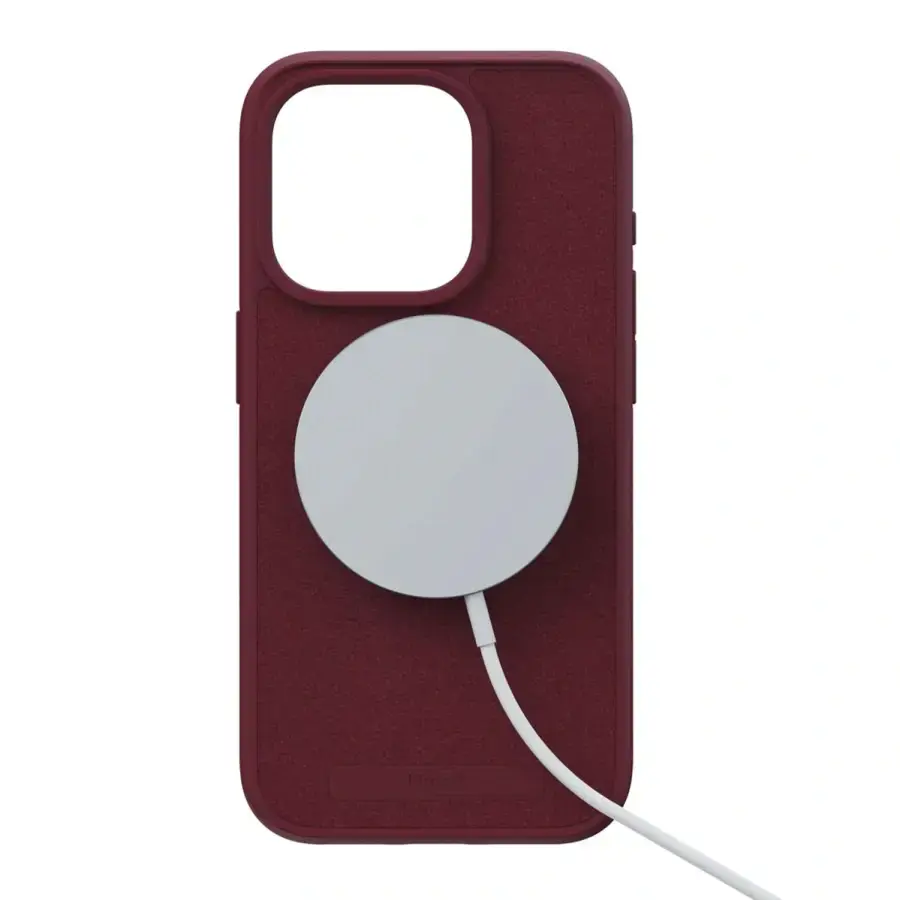 Чехол Njord Suede MagSafe Case for iPhone 15 Pro - Crimson Red (NA53SU11)