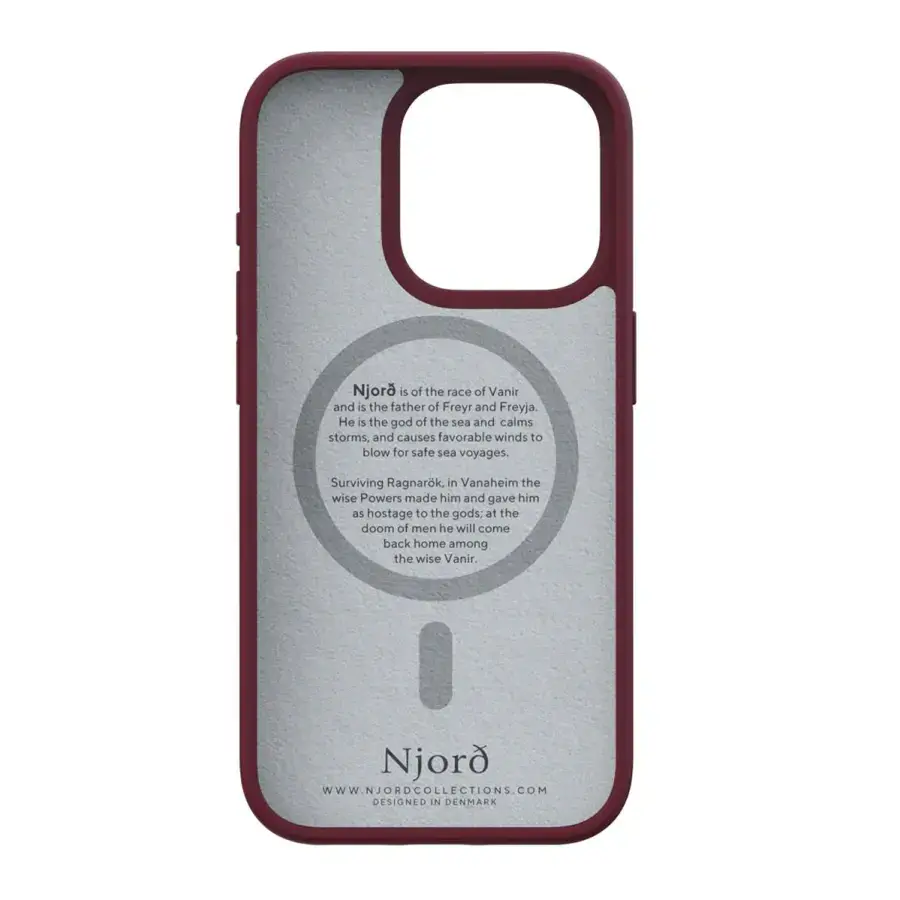 Чехол Njord Suede MagSafe Case for iPhone 15 Pro - Crimson Red (NA53SU11)