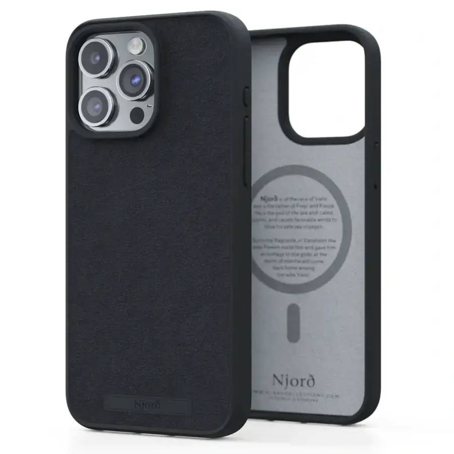 Чехол Njord Suede MagSafe Case for iPhone 15 Pro Max - Black (NA54SU00)