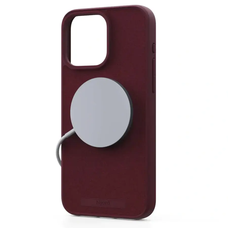 Чехол Njord Suede MagSafe Case for iPhone 15 Pro Max - Crimson Red (NA54SU11)