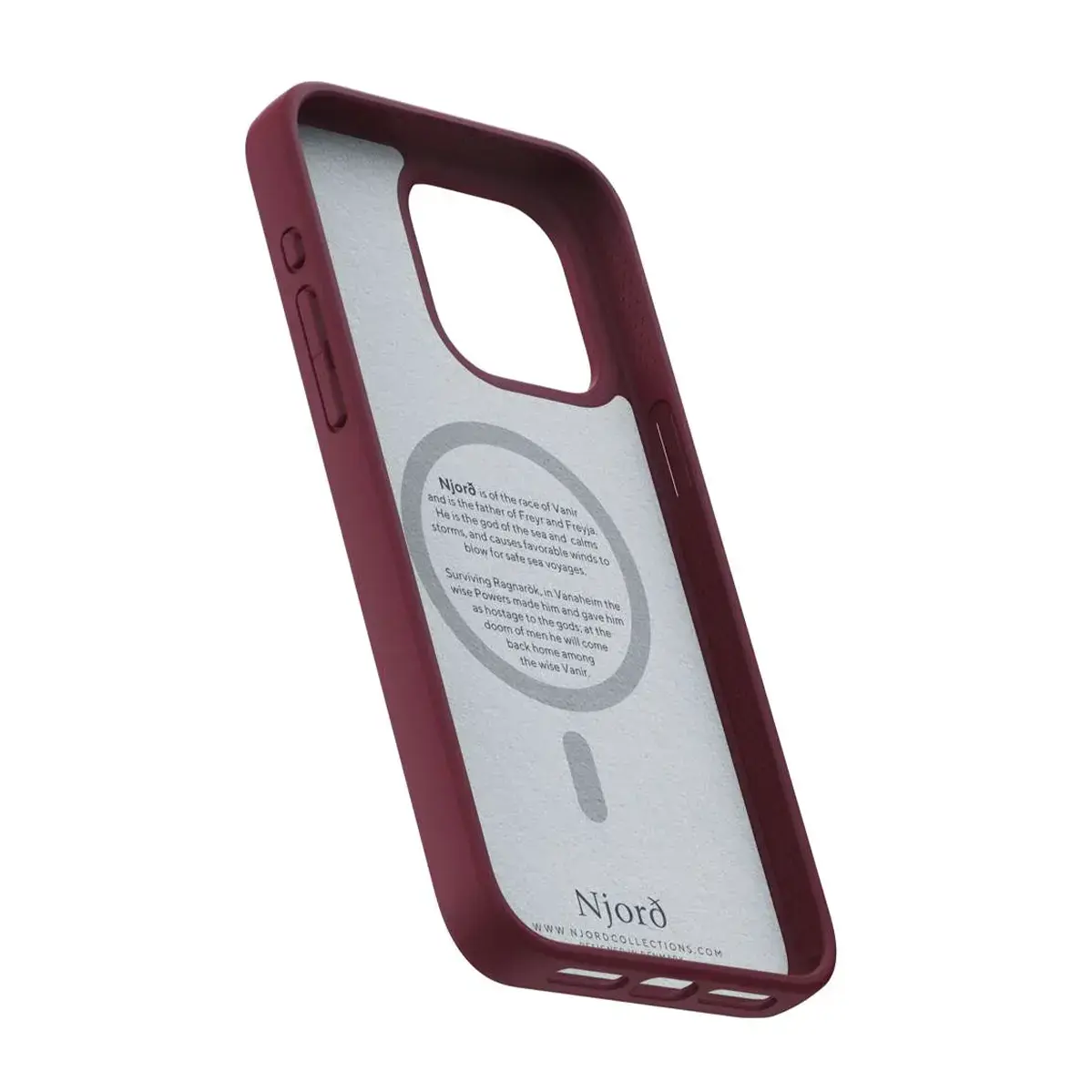 Чохол Njord Suede MagSafe Case for iPhone 15 Pro Max - Crimson Red (NA54SU11)