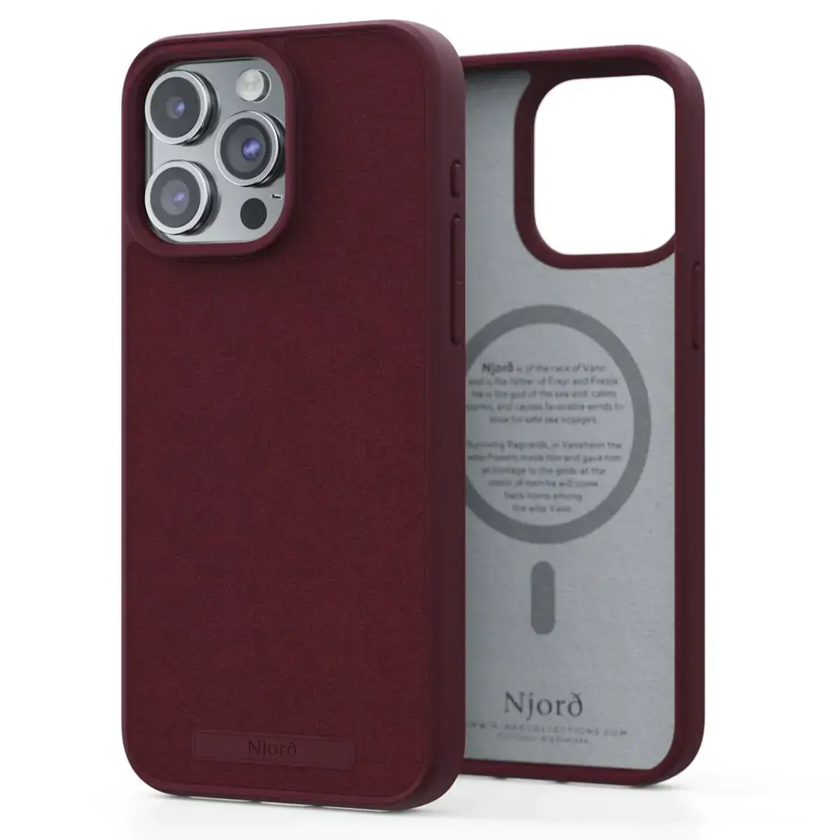 Чохол Njord Suede MagSafe Case for iPhone 15 Pro Max - Crimson Red (NA54SU11)