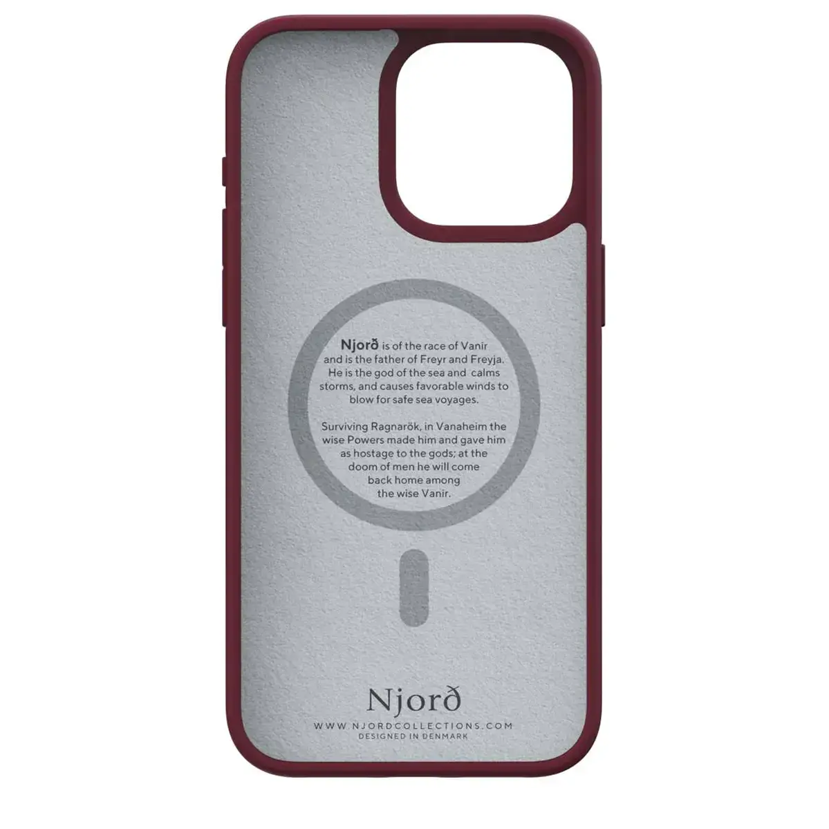 Чохол Njord Suede MagSafe Case for iPhone 15 Pro Max - Crimson Red (NA54SU11)
