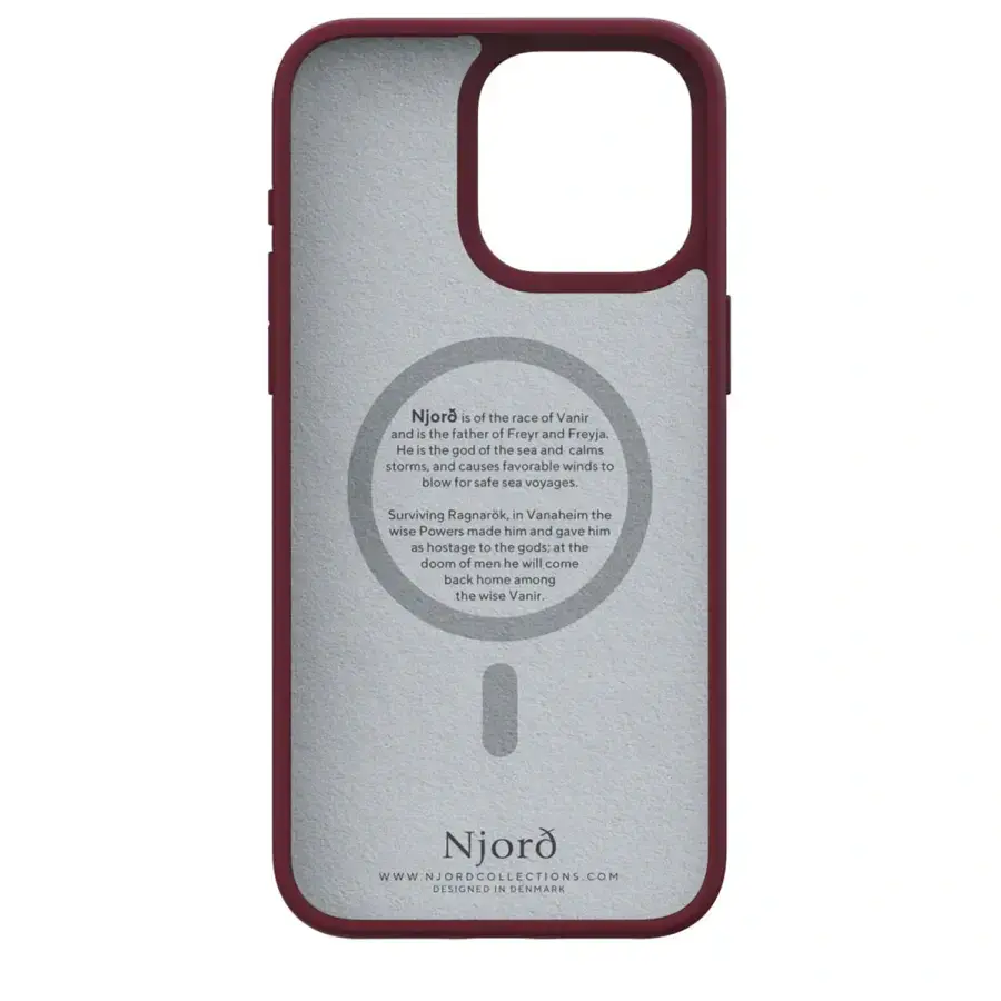 Чехол Njord Suede MagSafe Case for iPhone 15 Pro Max - Crimson Red (NA54SU11)