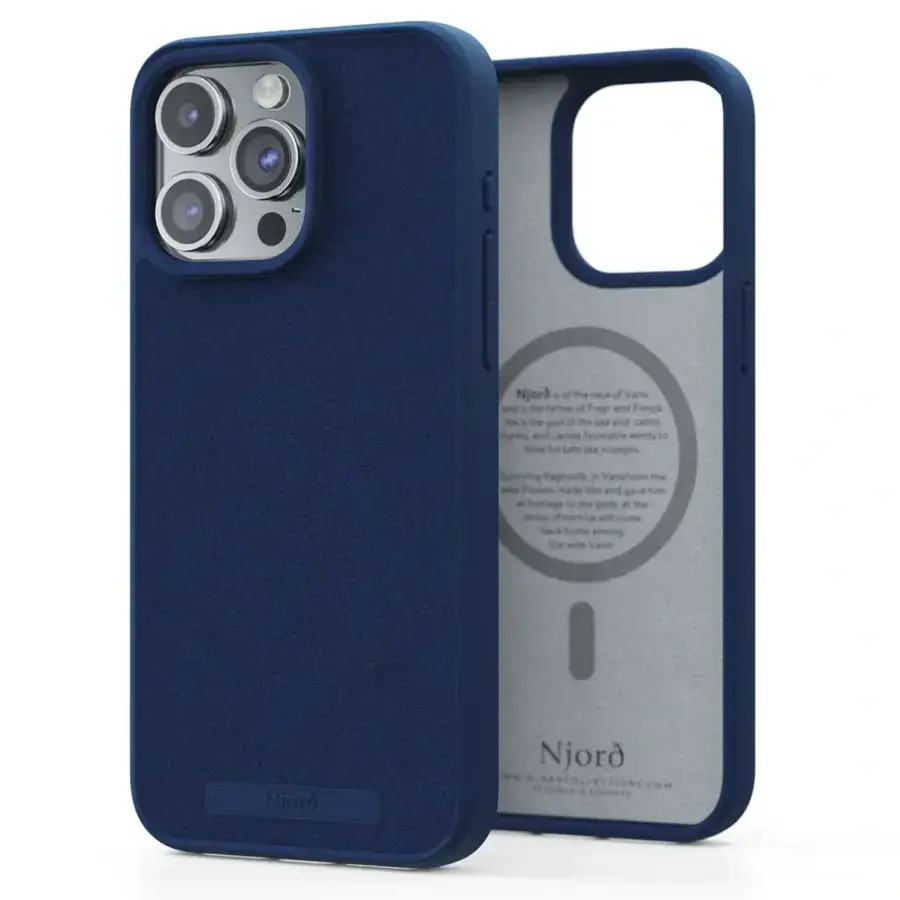 Чохол Njord Suede MagSafe Case for iPhone 15 Pro Max - Navy Blue (NA54SU01)
