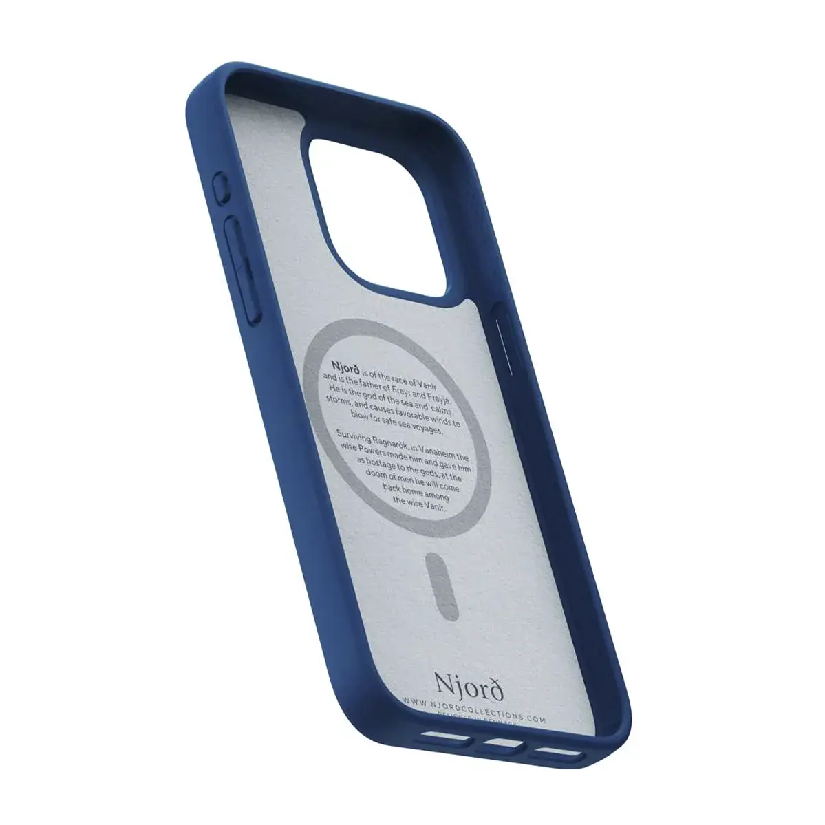 Чохол Njord Suede MagSafe Case for iPhone 15 Pro Max - Navy Blue (NA54SU01)