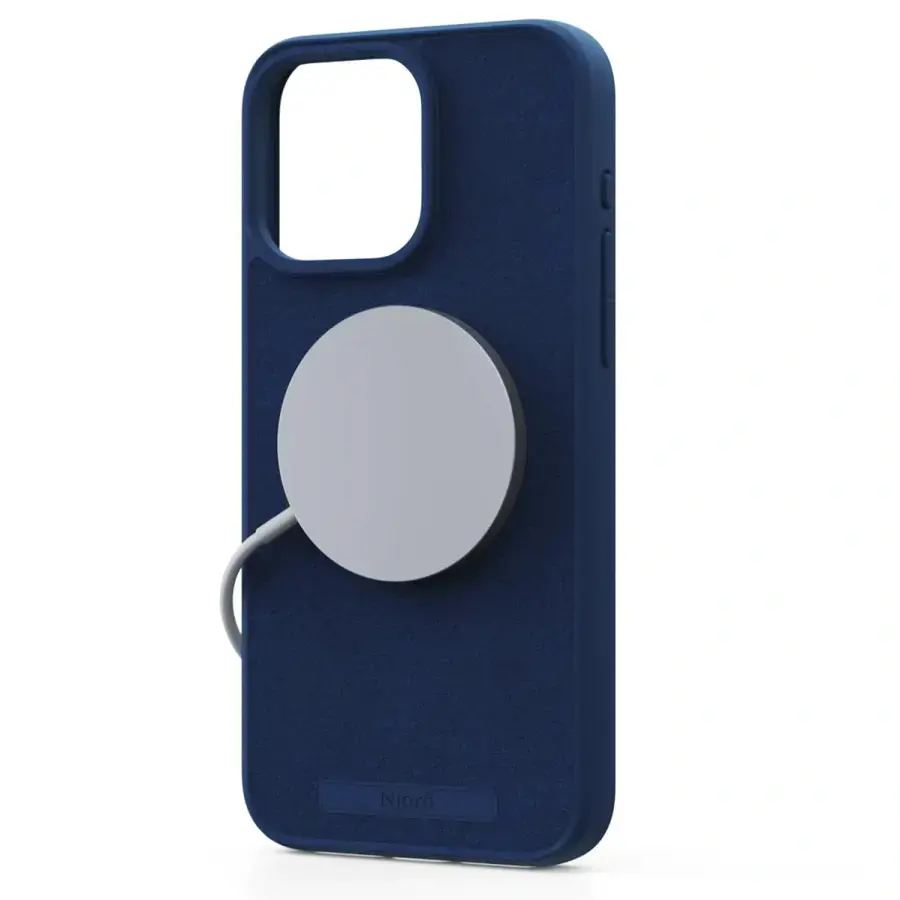 Чохол Njord Suede MagSafe Case for iPhone 15 Pro Max - Navy Blue (NA54SU01)