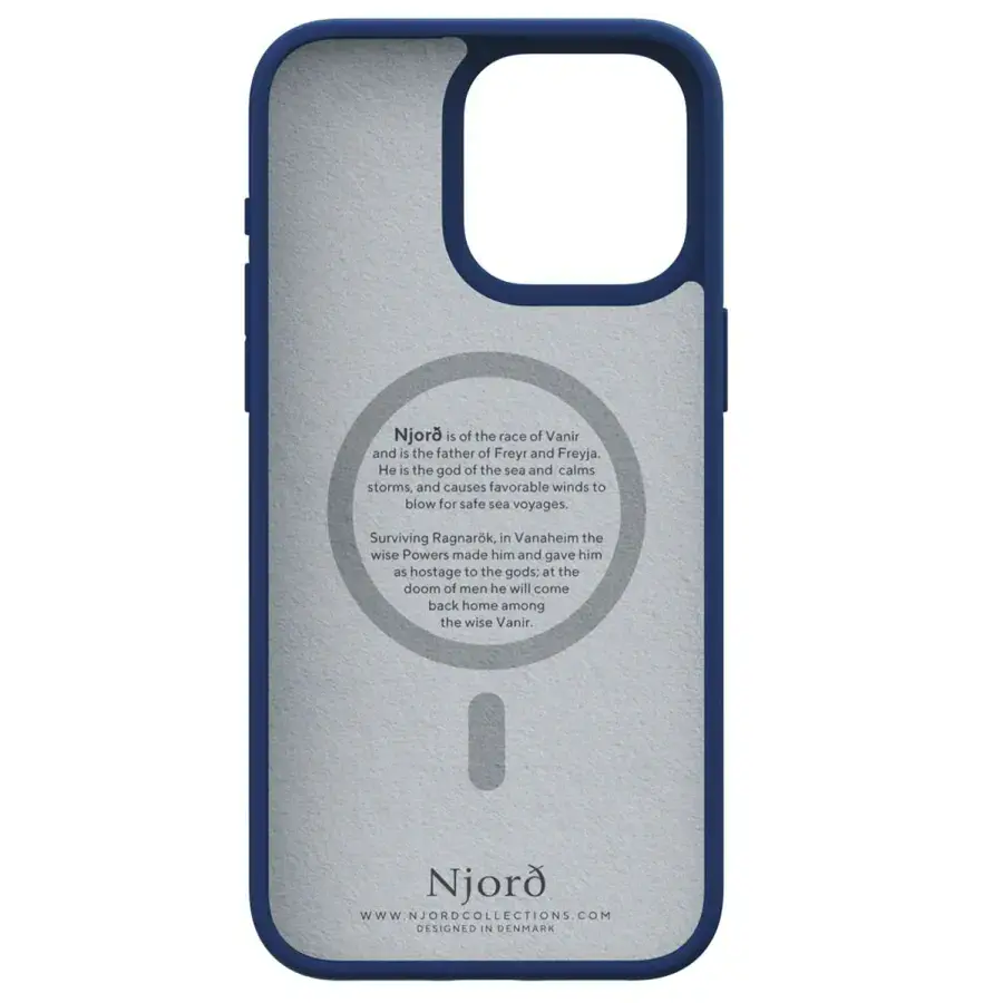 Чохол Njord Suede MagSafe Case for iPhone 15 Pro Max - Navy Blue (NA54SU01)
