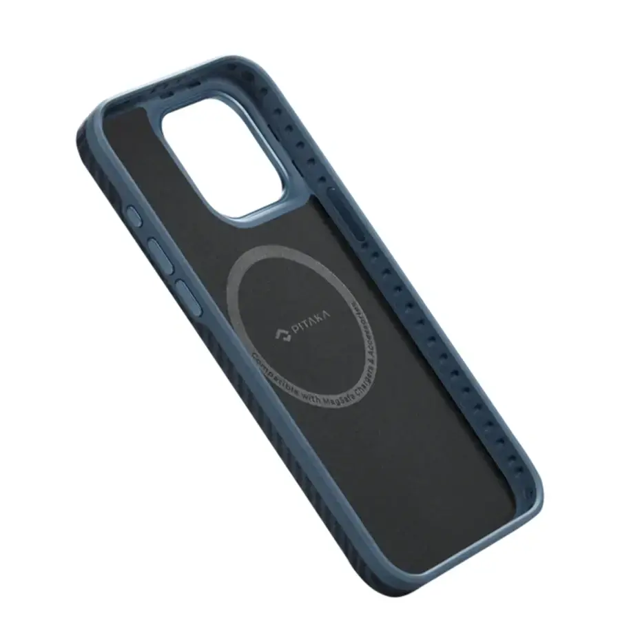 Чохол Pitaka MagEZ Case Pro 4 Twill 1500D for iPhone 15 Plus - Black/Blue (KI1508MP)