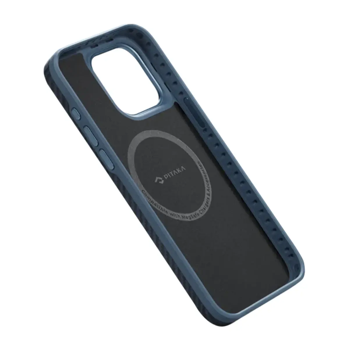 Чохол Pitaka MagEZ Case Pro 4 Twill 1500D for iPhone 15 Pro - Black/Blue (KI1508PPA)