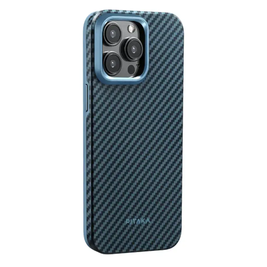 Чехол Pitaka MagEZ Case Pro 4 Twill 1500D for iPhone 15 Pro Max - Black/Blue (KI1508PMPA)