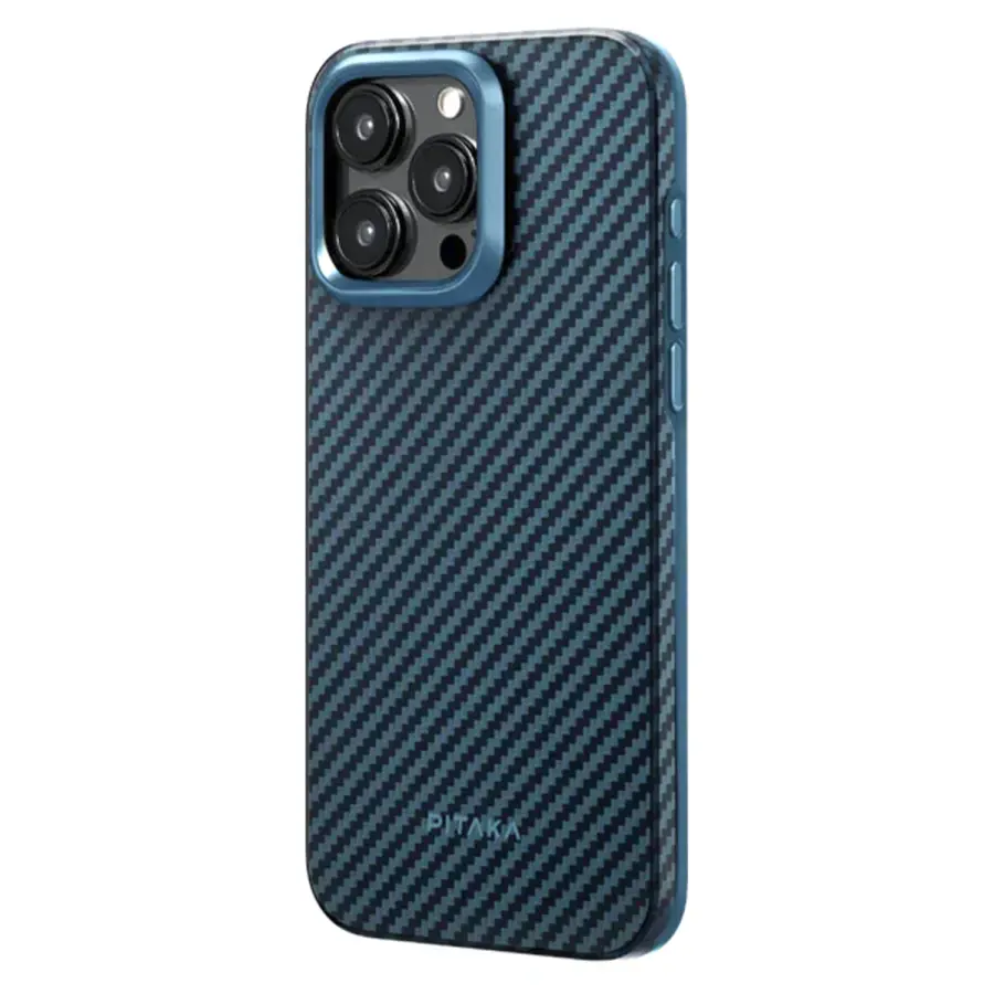Чехол Pitaka MagEZ Case Pro 4 Twill 1500D for iPhone 15 Pro Max - Black/Blue (KI1508PMPA)