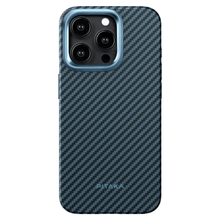 Чохол Pitaka MagEZ Case Pro 4 Twill 1500D for iPhone 15 Pro Max - Black/Blue (KI1508PMPA)