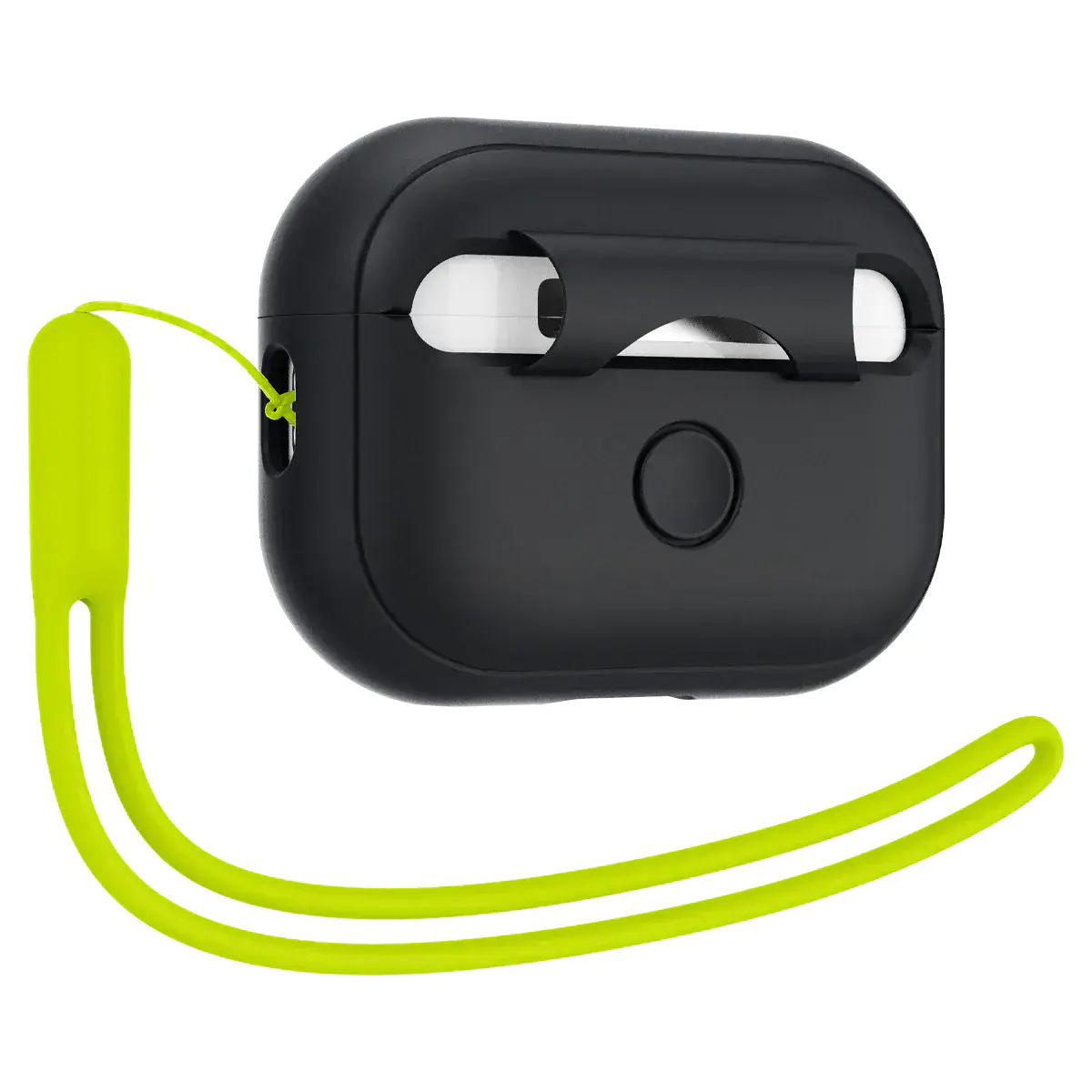 Чехол Spigen для AirPods Pro 2 Silicone Fit - Black/Green Strap (ACS05810)