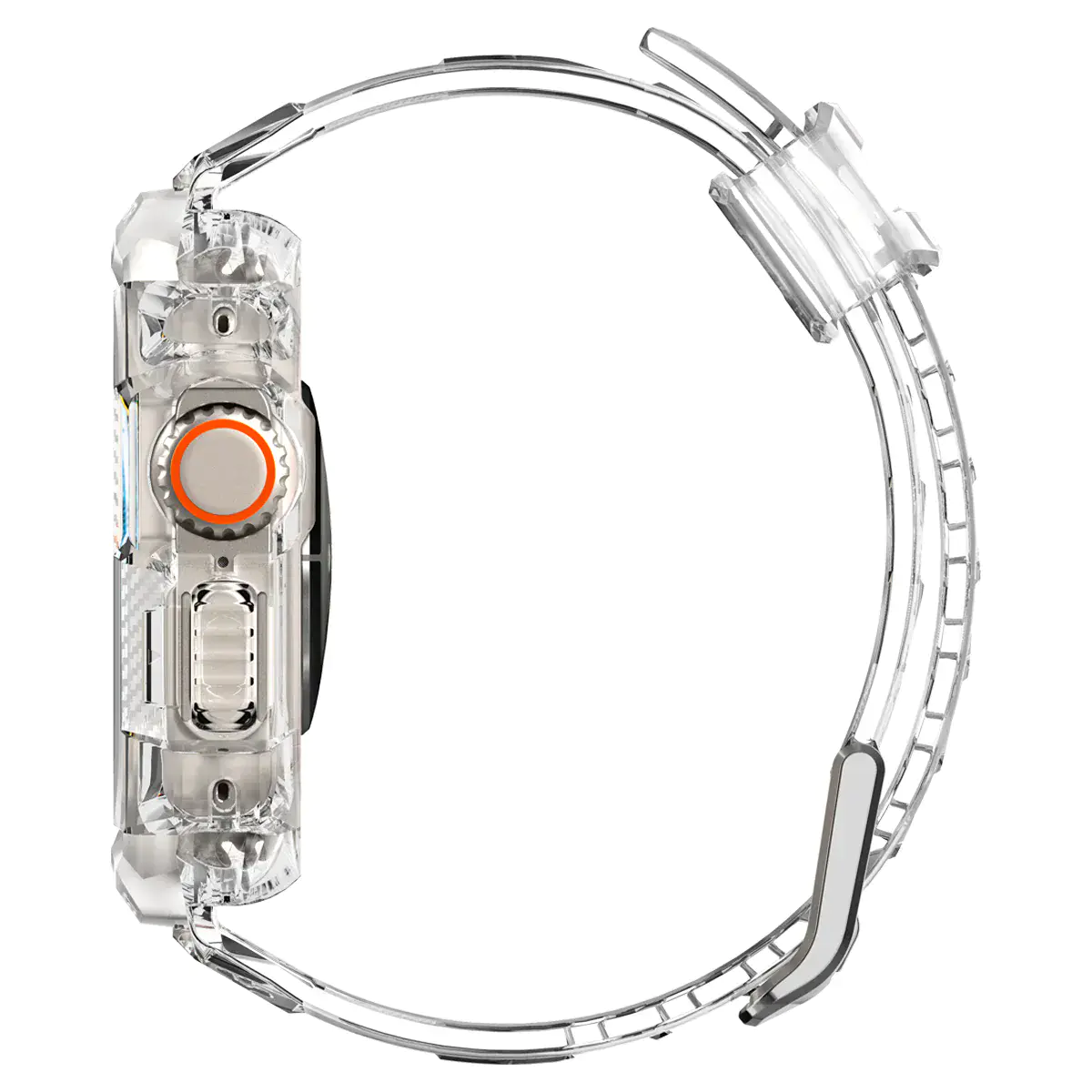 Чохол та ремінець 2в1 Spigen Case Rugged Armor Pro for Apple Watch Ultra 49mm - Crystal Clear (ACS05461)