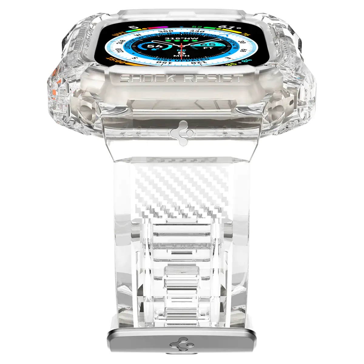 Чохол та ремінець 2в1 Spigen Case Rugged Armor Pro for Apple Watch Ultra 49mm - Crystal Clear (ACS05461)