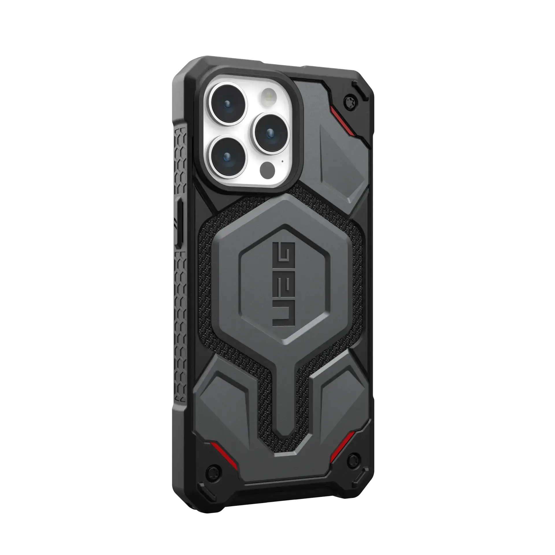 Чехол UAG Monarch Pro Kevlar Case with MagSafe for iPhone 15 Pro Max - Kevlar Silver (114222113933)