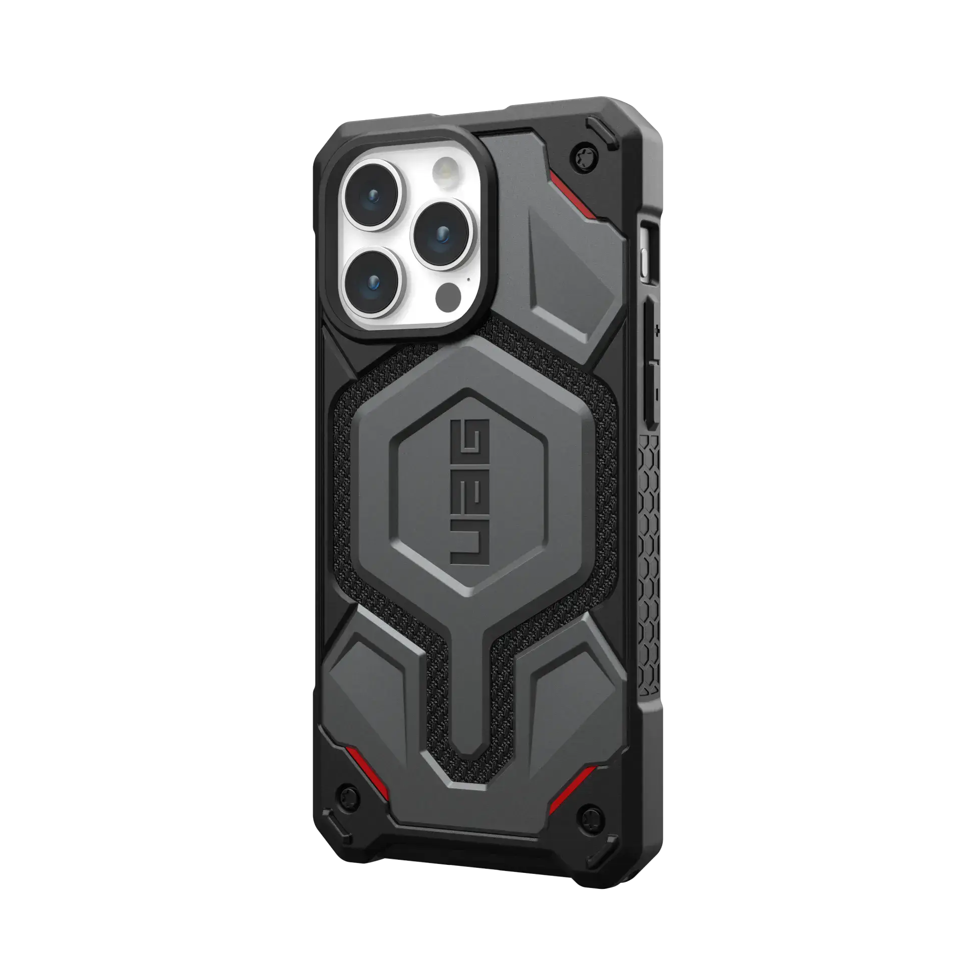Чехол UAG Monarch Pro Kevlar Case with MagSafe for iPhone 15 Pro Max - Kevlar Silver (114222113933)
