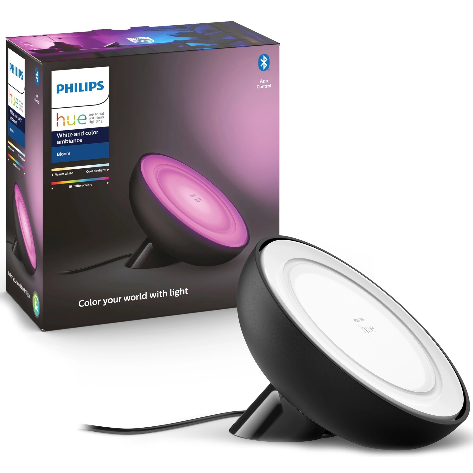 Умная настольная лампа Philips Hue Bloom 2000K-6500K Color Bluetooth - Black (929002376001)