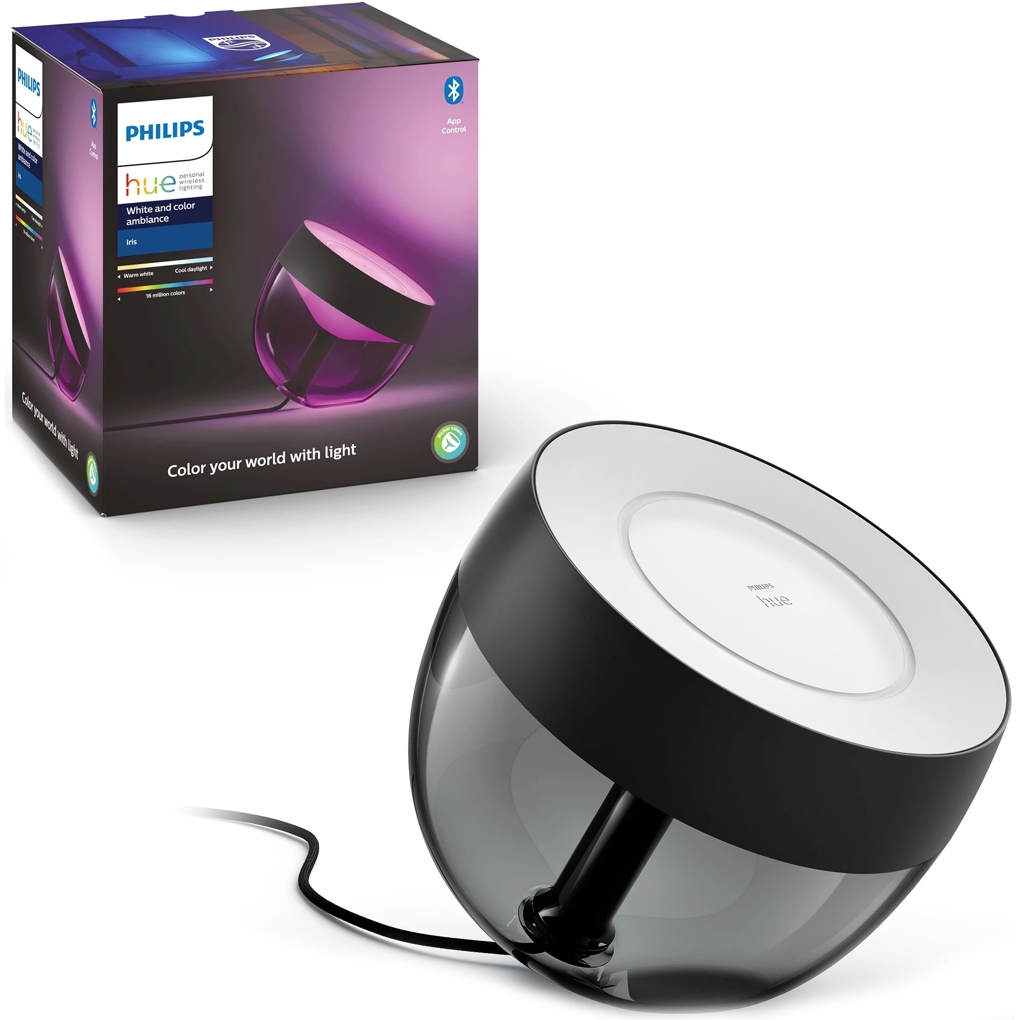 Умная настольная лампа Philips Hue Iris 2000K-6500K Color Bluetooth - Black (929002376201)