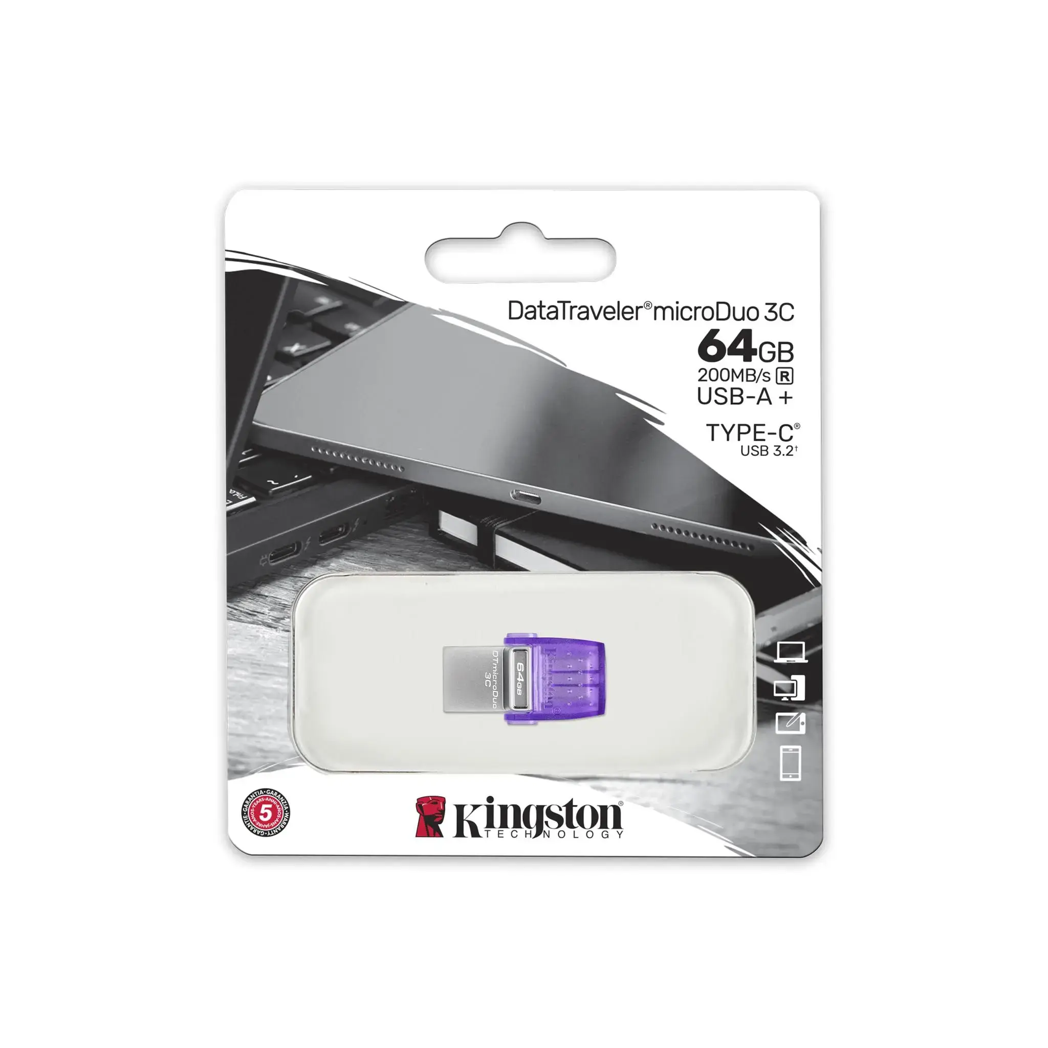 Флешка Kingston 64 GB DataTraveler microDuo 3C (DTDUO3CG3/64GB)