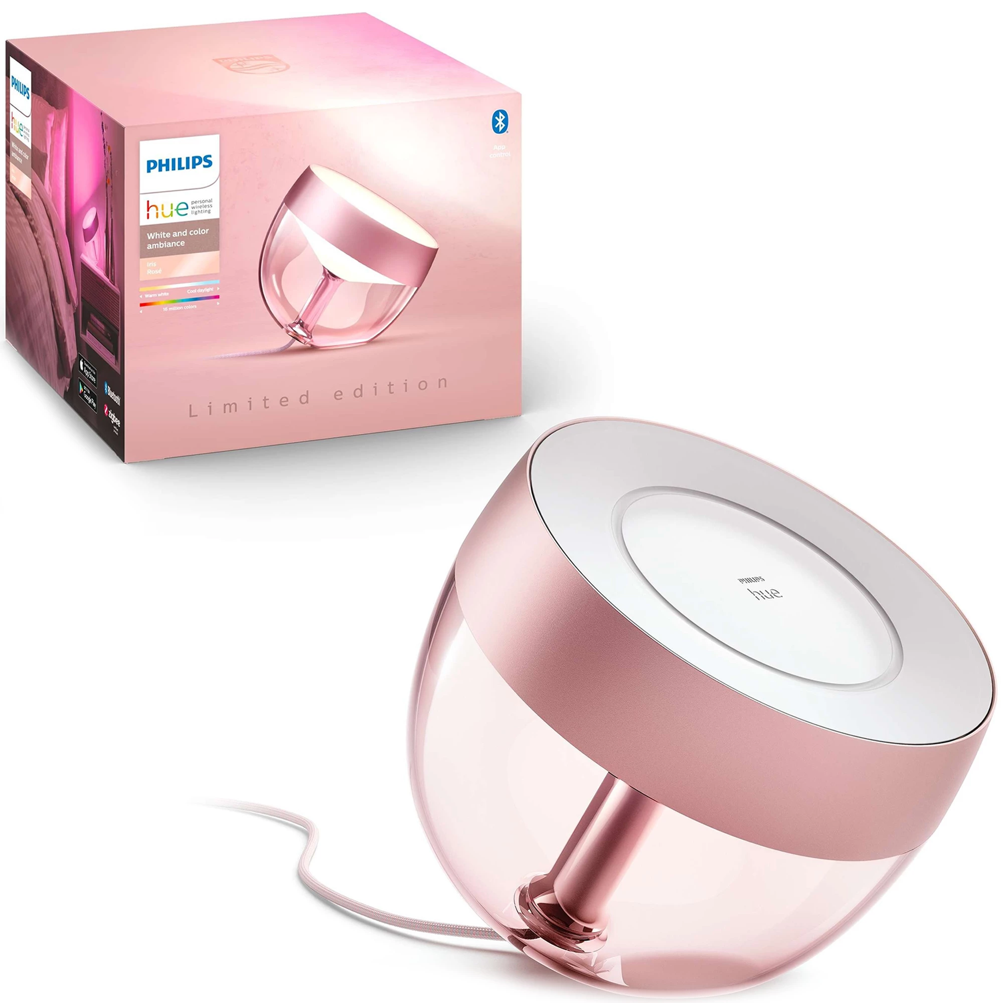 Умная настольная лампа Philips Hue Iris 2000K-6500K Color Bluetooth - Pink (929002376301)
