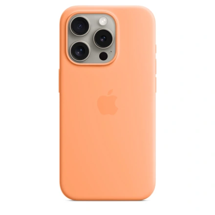 Чехол Apple iPhone 15 Pro Silicone Case with MagSafe Lux Copy - Orange Sorbet