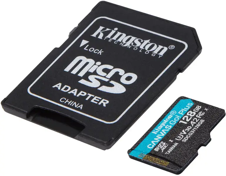 Карта пам'яті Kingston MicroSDXC 128GB Canvas Go! Plus Class 10 UHS-I U3 V30 A2 + SD-адаптер (SDCG3/128GB)