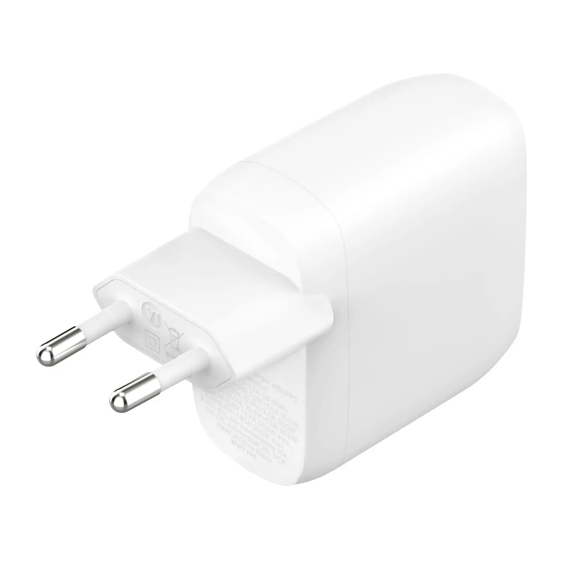 Сетевое зарядное устройство для Belkin Boost Up Charge Pro Dual USB-C Wall Charger PPS 60W - White (WCB010VFWH)