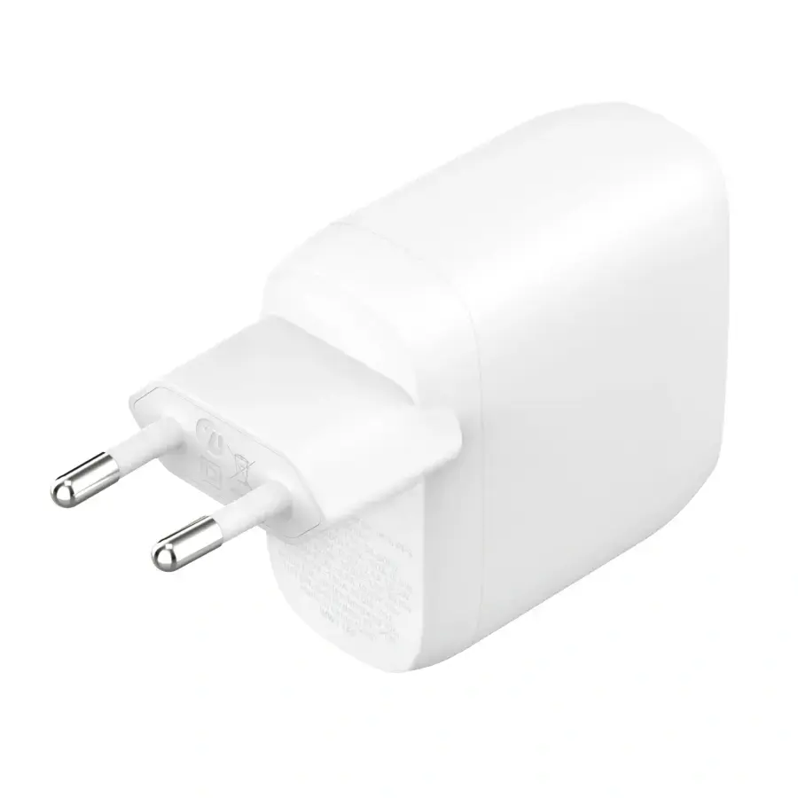Мережевий зарядний пристрій Belkin Boost Up Charge Pro Dual USB-C Wall Charger PPS 60W - White (WCB010VFWH)