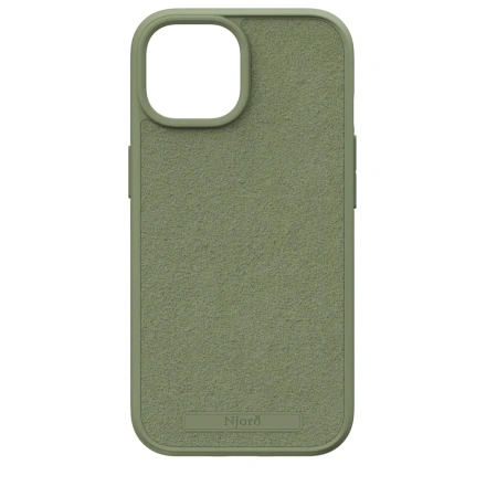 Чехол Njord Suede MagSafe Case for iPhone 15 - Olive (NA51SU06)