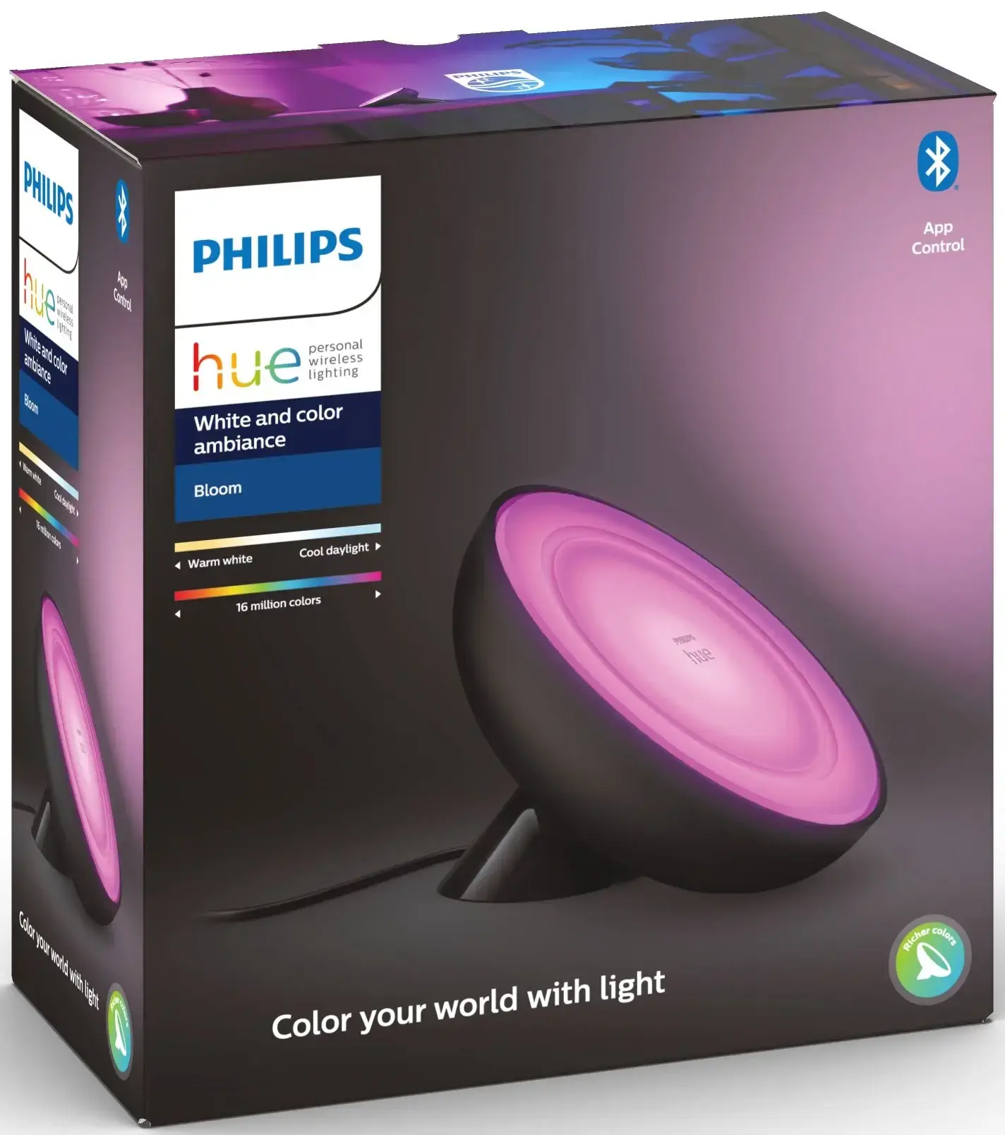 Розумна настільна лампа Philips Hue Bloom 2000K-6500K Color Bluetooth - Black (929002376001)