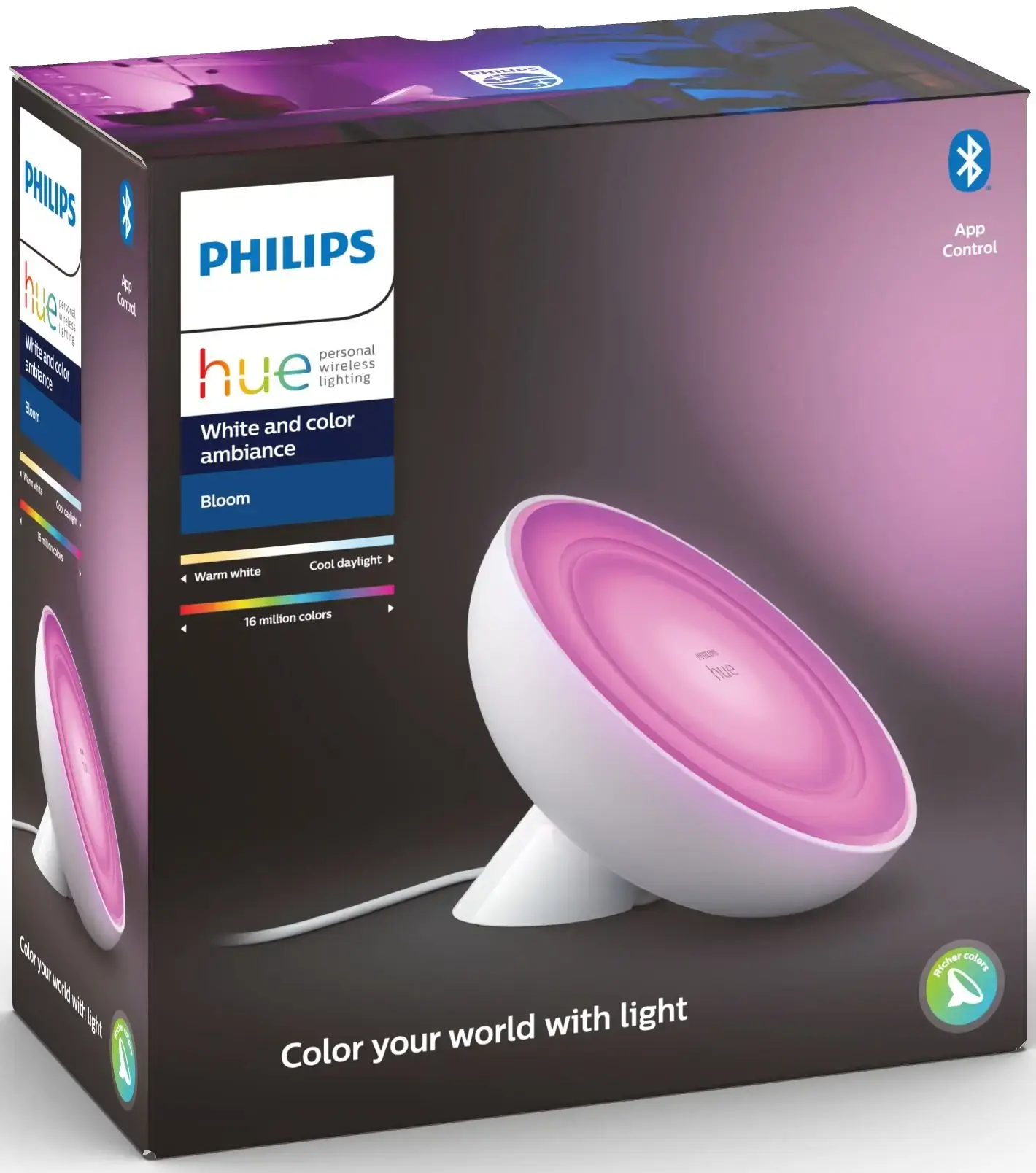 Розумна настільна лампа Philips Hue Bloom 2000K-6500K Color Bluetooth - White (929002375901)