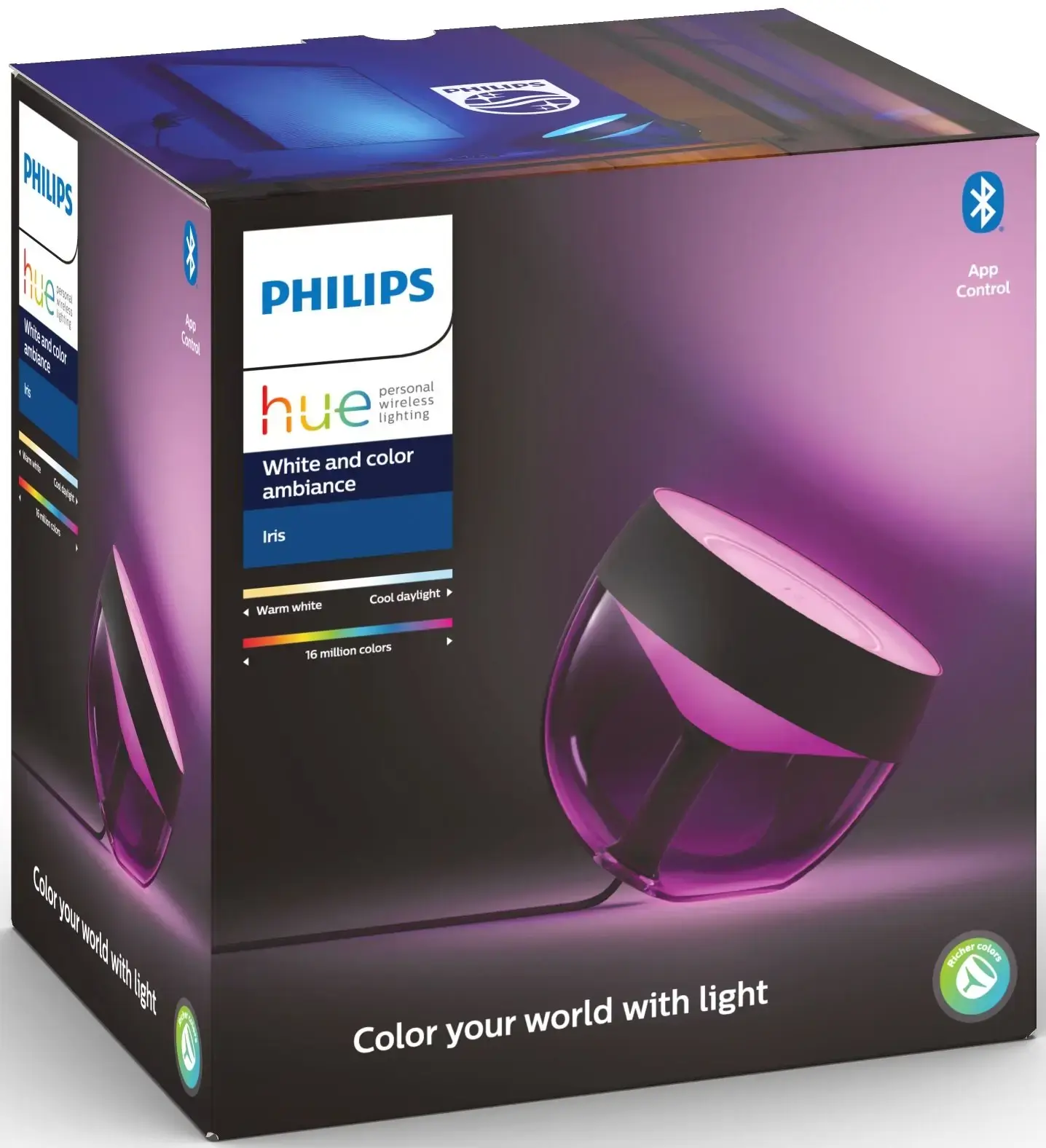 Умная настольная лампа Philips Hue Iris 2000K-6500K Color Bluetooth - Black (929002376201)