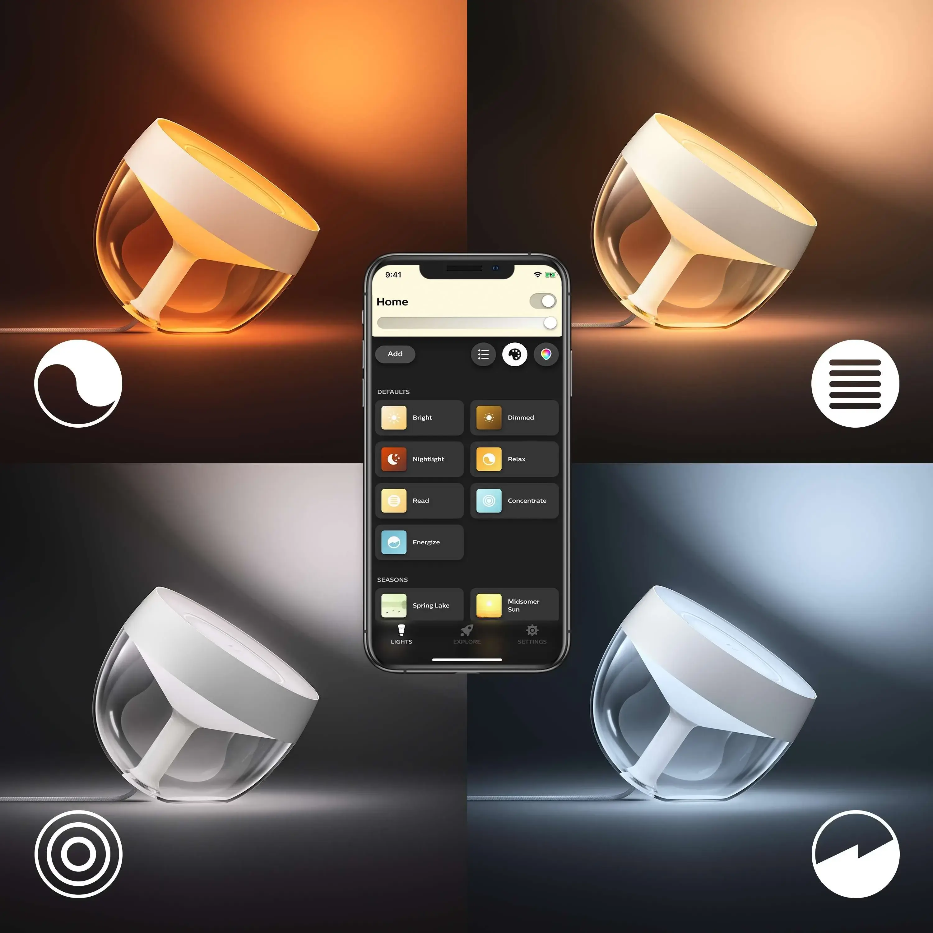 Розумна настільна лампа Philips Hue Iris 2000K-6500K Color Bluetooth - Pink (929002376301)