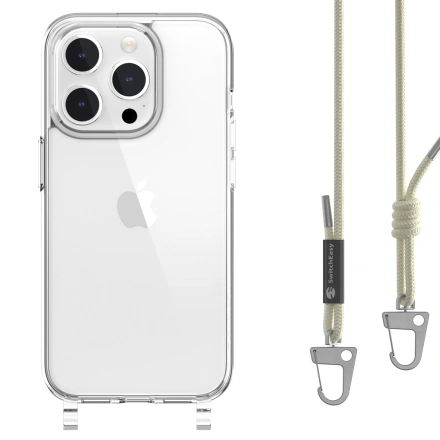 Чехол SwitchEasy Play Lanyard Shockproof Clear case for iPhone 15 Pro - White