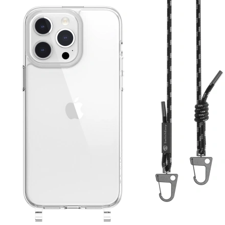 Чохол SwitchEasy Play Lanyard Shockproof Clear case for iPhone 15 Pro Max - Black
